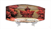 Rectangular Canada Maple Leaf Glass Decor or Serving Plate | Serving Trays and Platter with Display Stand | Decorative Plate