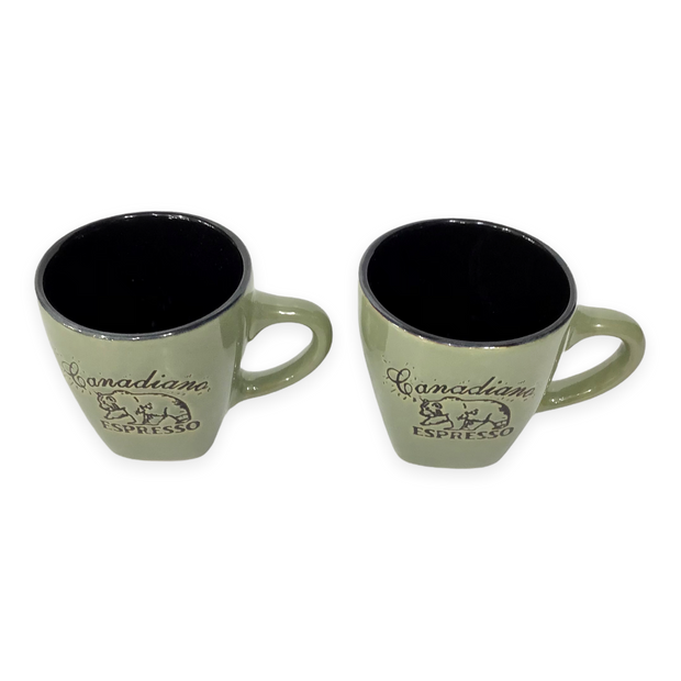 Canadiano Bear engraving espresso cup - Set of 2 Gift Pack