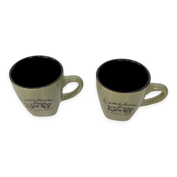 Canadiano Maple Leaf engraving espresso cup - Set of 2 Gift Pack