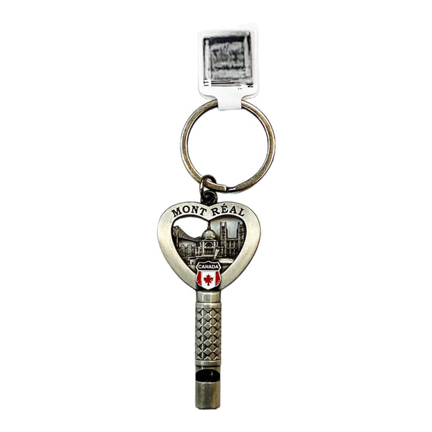 Keychain - Montreal Landmark Scenic Keyring W/ Whistleblower Metal Die-cast Key Fob