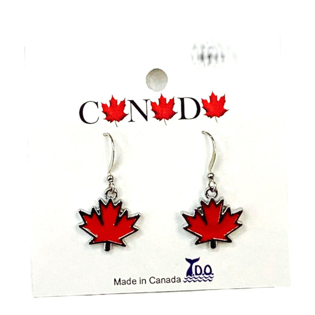 Earrings Canada Red Maple Leaf Souvenir Jewelry