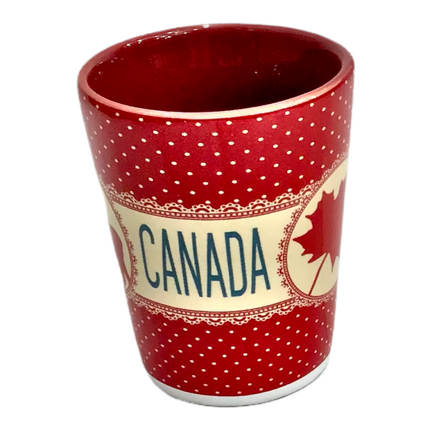 Shot Glass - Canada Red Maple Leaf 🍁 Whiskey Liquors Shooter Glass