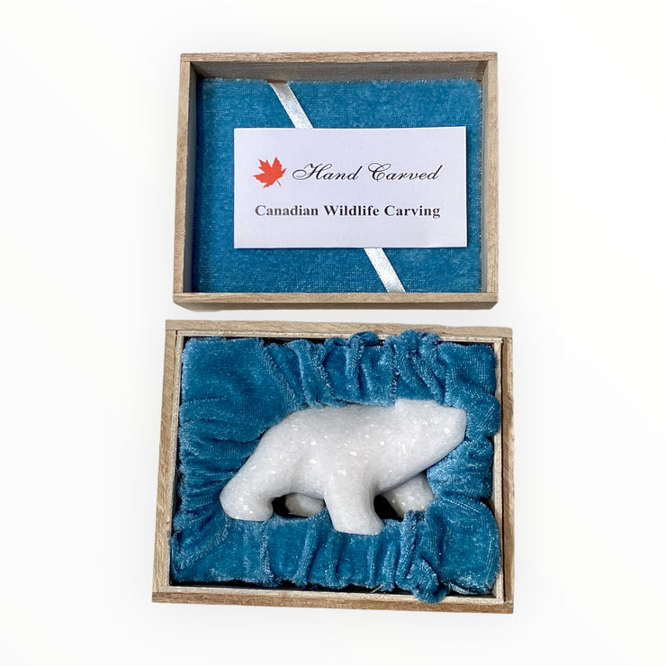 Canadian Wildlife Sculpture Hand carved Marble Polar Bear