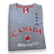 Adult T-Shirt with Embroidery Outline Canada Full Front and Montreal Name Drop