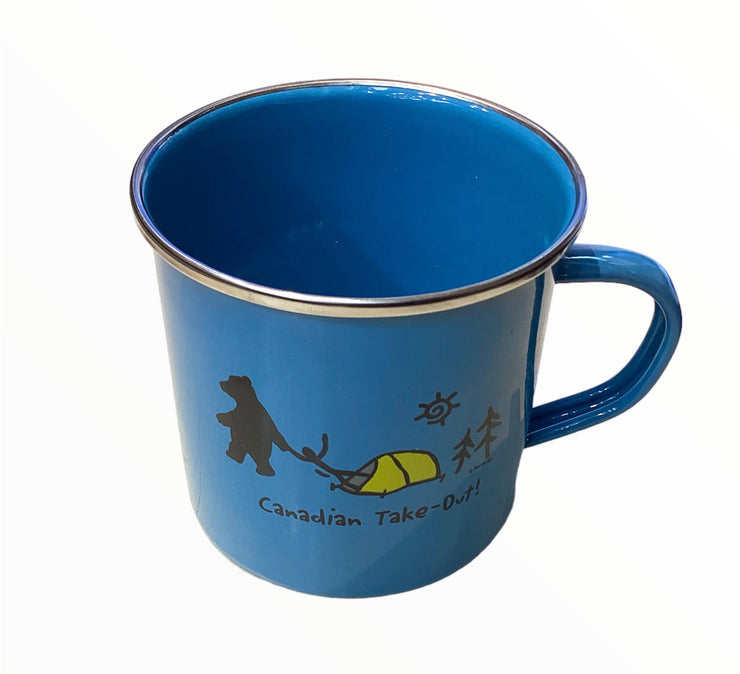 TIN MUG CANADIAN Take-Out TRAVEL TIN COFFEE CUP