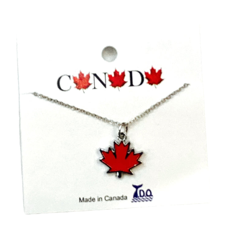 Necklace Canada Red Maple Leaf Souvenir Jewelry w/ Chain