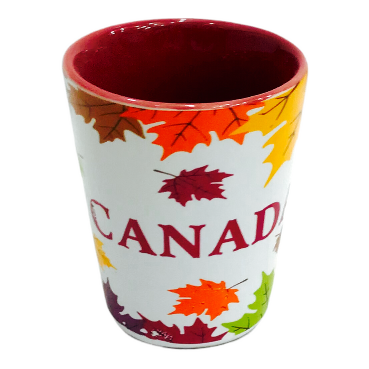 Shot Glass - Canada Multi-Color Falls Maple Leaf 🍁 Whiskey Liquors Shooter Glass