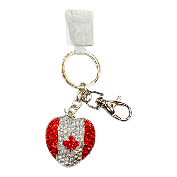 Keychain Heart Shaped - Canadian Flag Key Ring Porte Cle