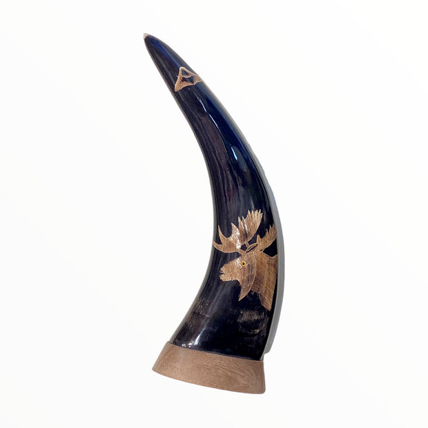 Hand Carved Horn Pair Arch - Moose 12"
