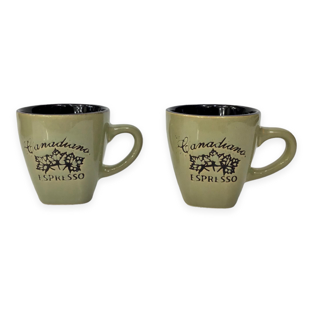 Canadiano Maple Leaf engraving espresso cup - Set of 2 Gift Pack