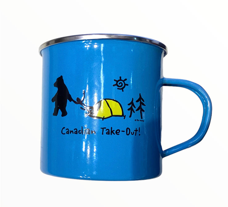 TIN MUG CANADIAN Take-Out TRAVEL TIN COFFEE CUP