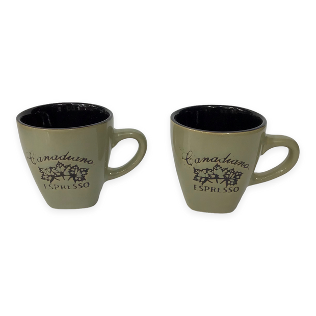 Canadiano Maple Leaf engraving espresso cup - Set of 2 Gift Pack